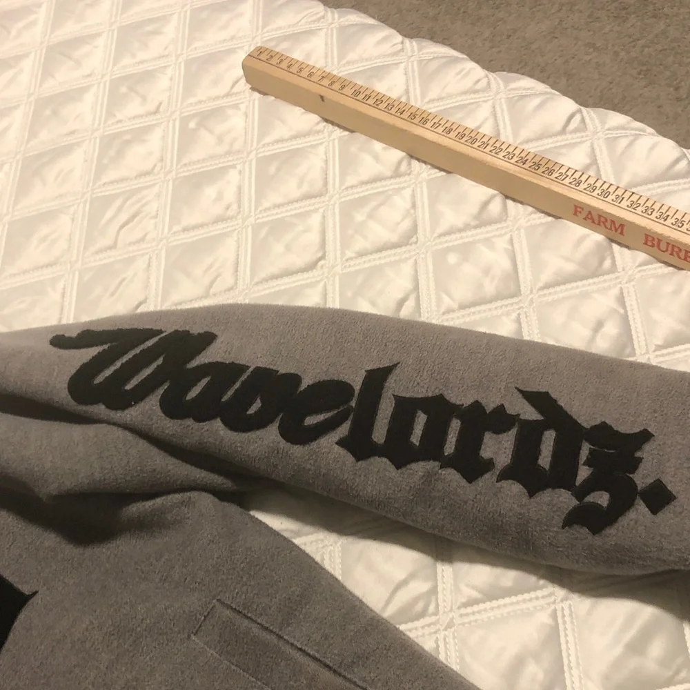 PINK DOLPHIN Unisex Adult Medium Varsity Jacket Gray & Black pls Read - Picture 2 of 7